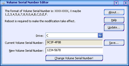 Drive Serial Number Editor screenshot